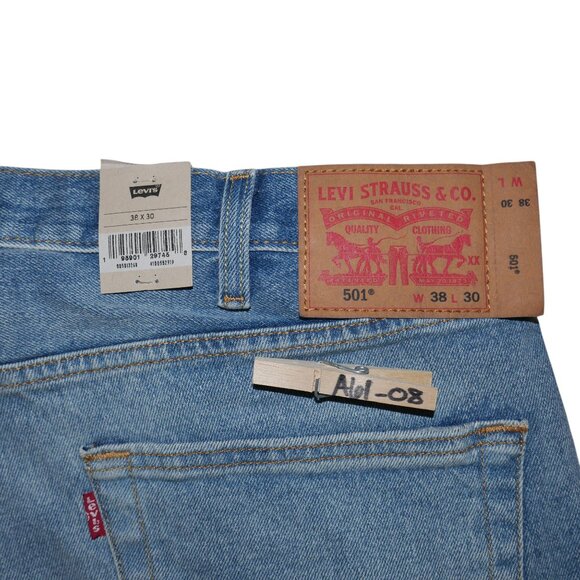 Levis 501 Original Fit Straight Leg Button Fly Denim Jeans Men's Size 38X30 NEW! - Picture 7 of 10